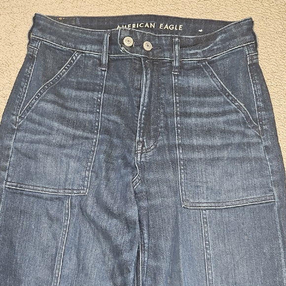 American Eagle Outfitters Relaxed Dark Blue Jeans (0048) - Picture 2 of 11